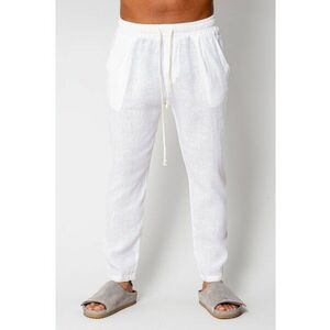 Pantaloni lung din IN cu snur White I 17009 imagine
