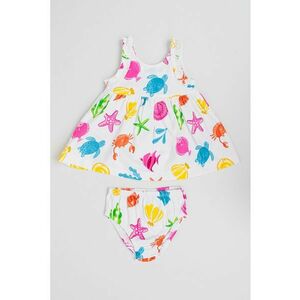 Set de chiloti si rochie cu croiala in A si imprimeu - 2 Piese imagine