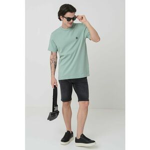 Tricou din bumbac cu decolteu la baza gatului imagine