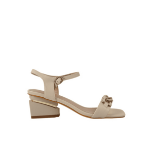 Sandale elegante - dama - JI60018A bej - piele ecologica - cu toc imagine