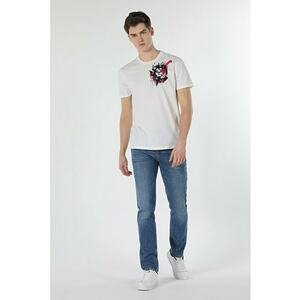 Tricou Cu Maneca Scurta De BarbatiAlb Regular Fit imagine