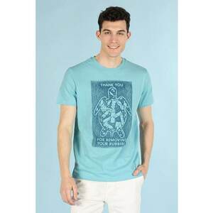 Tricou cu decolteu la baza gatului si imprimeu imagine