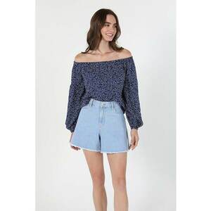 Bluza Cu Maneca Lunga De Dama Albastru Regular Fit imagine