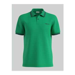 Tricou polo barbati cu logo si detalii contraste - Verde - imagine