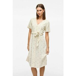 Rochie midi cu model si cordon in talie imagine