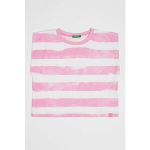 Tricou din bumbac cu model in dungi imagine