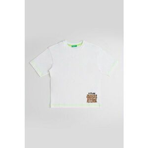 Tricou de bumbac cu decolteu la baza gatului imagine