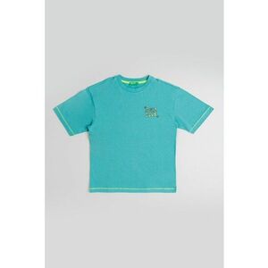 Tricou de bumbac cu decolteu la baza gatului imagine