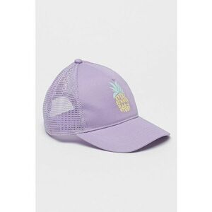 Sapca trucker cu imprimeu discret - Galben pai - Lila imagine