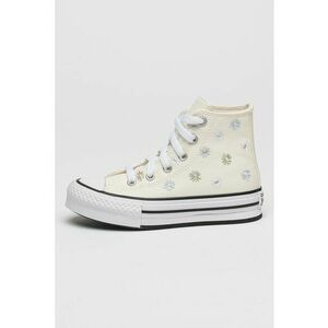 Pantofi sport cu platforma si flori brodate All Star Lift imagine