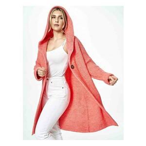 Cardigan dama - roz - poliacril/poliester - imagine