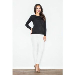 Pulover dama cu gat barca - cravata la spate - negru - material tricotat imagine