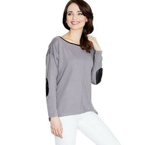 Pulover dama design clasic - Condwidron - gri imagine