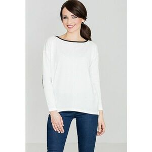 Pulover dama model K118 - decolteu semicircular - maneci lungi - ecru - poliester 80% - imagine