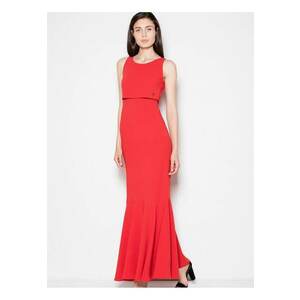Rochie lunga - rosie - viscoza/poliester imagine