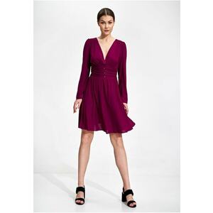 Rochie eleganta M861 - violet - maneci lungi - poliester imagine