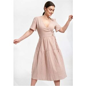 Rochie midi - bumbac - bej imagine