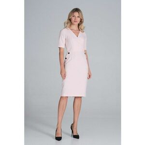 Rochie creion - M851 - roz - poliester - maneca scurta imagine