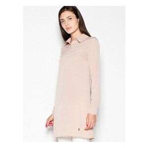 Bluza dama bej - tricot usor - maneci lungi - guler delicat imagine