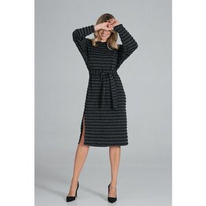 Rochie poliester - maneca lunga - negru - imagine