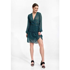 Rochie poliester - maneci lungi - albastru imagine