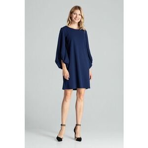 Rochie M693 - bleumarin - maneci bufante - poliester - imagine