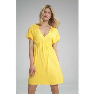Rochie mini - galben - decolteu in V - rochie de vara - viscoza imagine