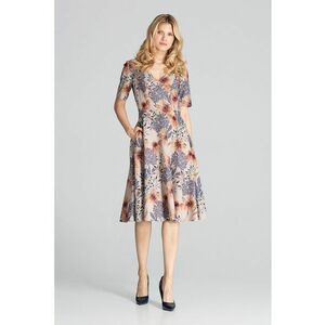 Rochie midi model M673 - floral - multicolor - poliester 100% imagine