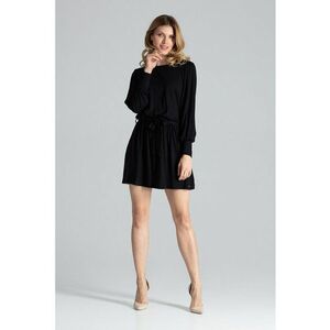 Rochie mini maneci lungi - neagra - viscoza imagine