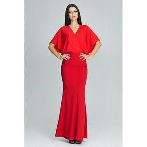 Rochie maxi de seara maneci evazate - rosu - eleganta - imagine