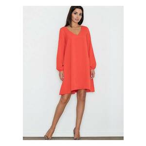 Rochie lejera - rosie - material delicat - decolteu ascutit - poliester viscoza imagine