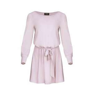Rochie mini M576 - roz - maneci lungi - material elastic - viscoza - imagine