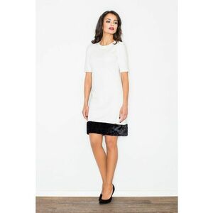 Rochie dama M429 - eleganta - maneci scurte - ecru - viscoza imagine