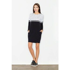 Rochie bumbac - negru - cu buzunare imagine