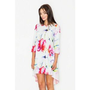 Rochie asimetrica - florala - multicolor - poliester - imagine