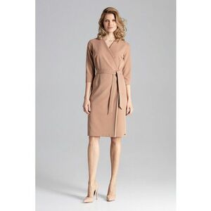 Rochie - M654 - eleganta - midi - maro - poliester 65% - vascoza 35% - imagine