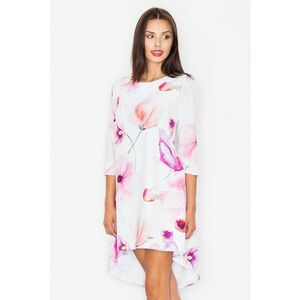 Rochie - asimetrica - Poliester - florala - multicolor imagine