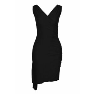 Rochie eleganta M053 - asimetrica - fara maneci - neagra - poliester-elastan imagine
