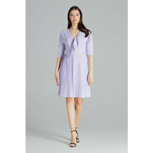Rochie model L076 - decolteu in V - maneca scurta - violet - poliester 95% elastan 5% - imagine