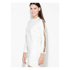 Rochie eleganta maneci lungi cu insertie aurie - spate mai lung - bumbac 95% elastan 5% imagine