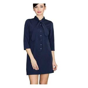 Rochie de zi - Poliester/Viscoza - Bleumarin imagine