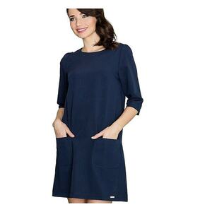 Rochie - Poliester/Viscoza - Bleumarin - De zi imagine