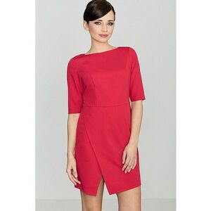 Rochie eleganta de afaceri maneca scurta - infasurata - poliester-viscoza imagine