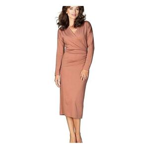 Rochie de zi - Viscoza/Poliester - Maro imagine