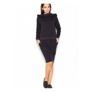 Rochie de zi neagra - fabricata din material confortabil - imagine