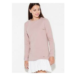 Rochie maneca lunga - volan - bumbac - alb imagine