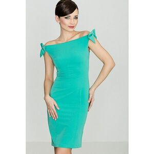 Rochie de vara verde - fara maneci - poliester si viscoza - imagine