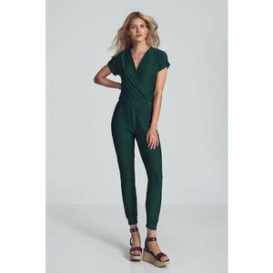 Salopeta dama - maneca scurta - eleganta - verde - viscoza - imagine