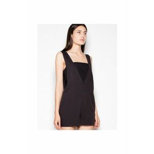 Salopeta dama - cu decolteu spectaculos - neagra - poliester 65% - viscoza 35% imagine