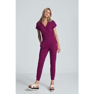 Salopeta dama - maneca scurta - material viscoza - fucsia imagine